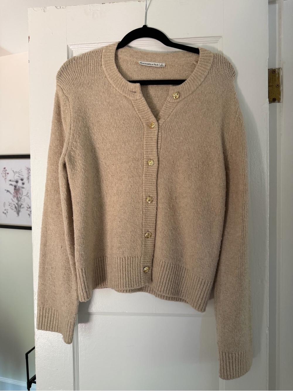 Abercrombie & Fitch Women's Crew Cardigan in Taupe